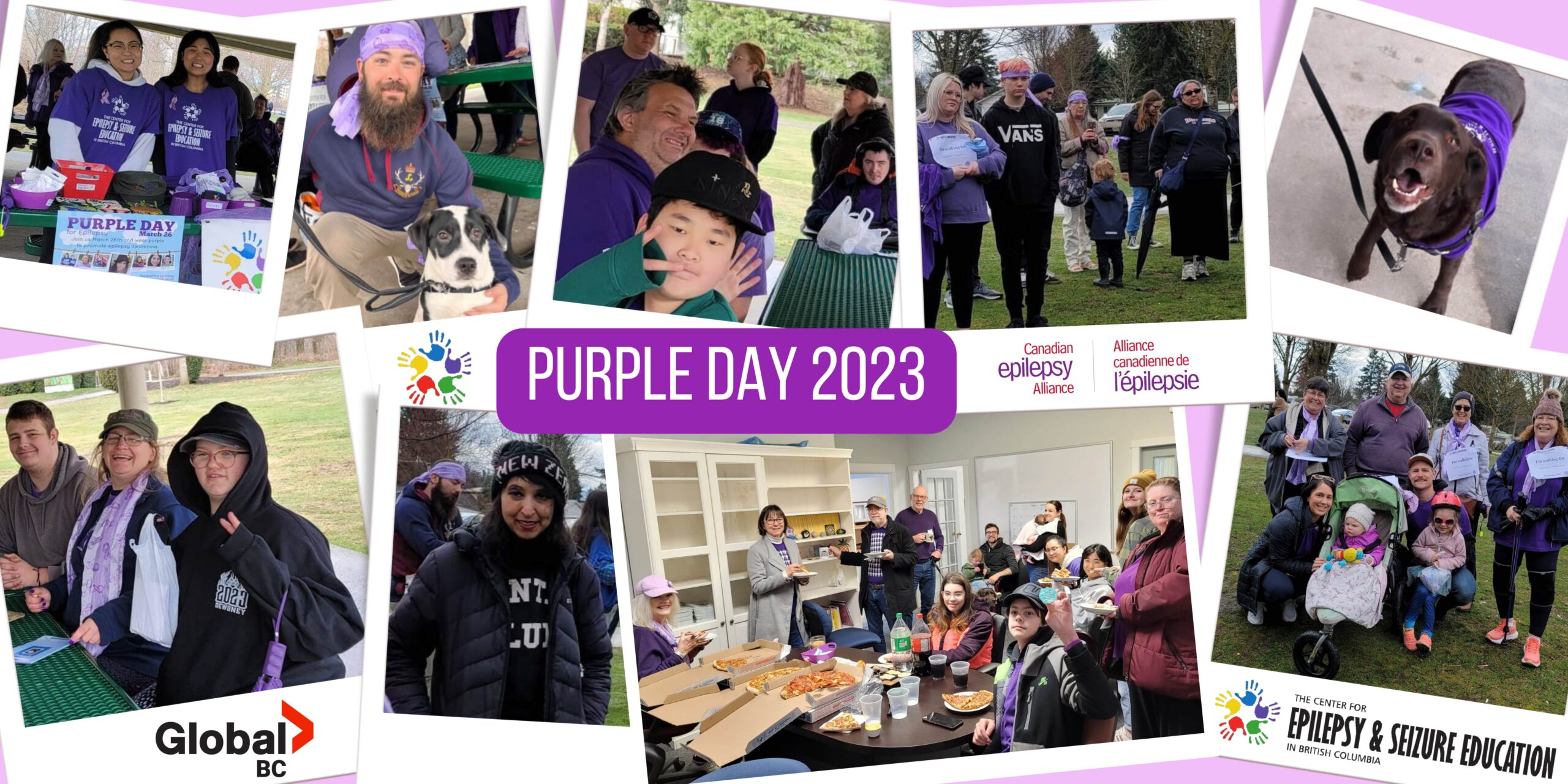 Purple Day 2023 floral collage banner