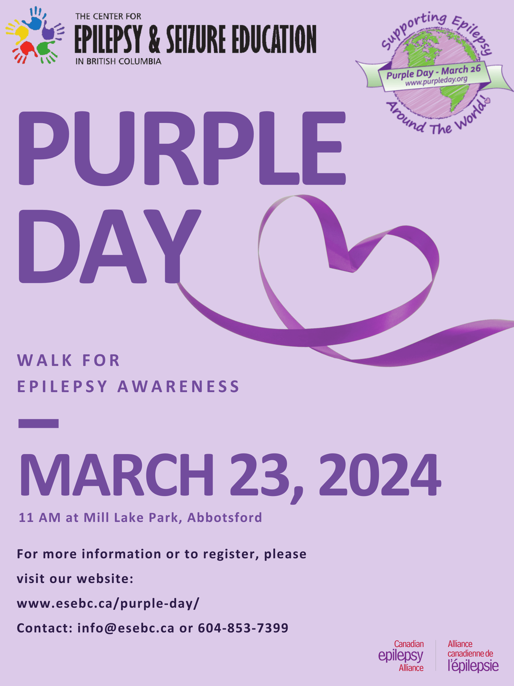 Purple Day 2024 Walk for Awareness poster